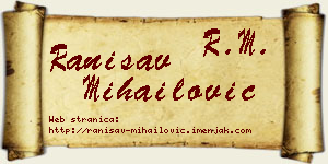 Ranisav Mihailović vizit kartica